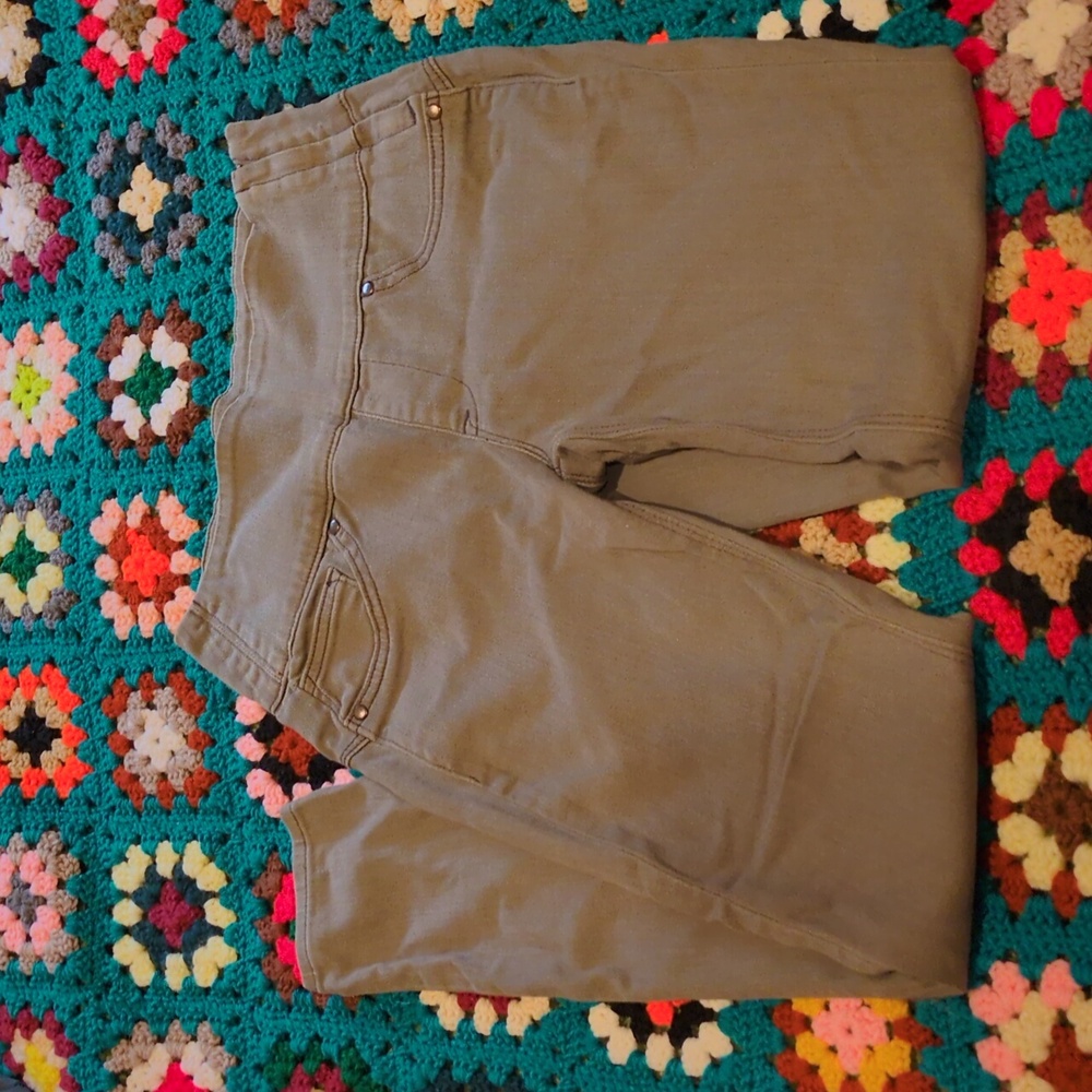 Spanx Solace Olive Green High Rise Jean Womens Medium - Picture 6 of 6